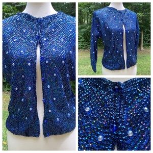 Laura Aponte Vintage Sequin Cardigan Jacket